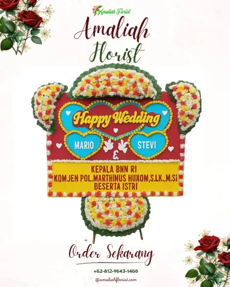 Papan Bunga Pernikahan Aik Mual